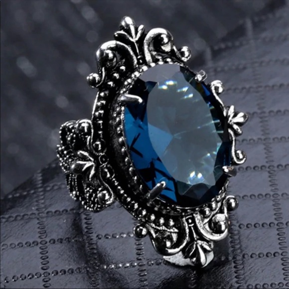 New Vintage retro Blue Color  Fashion Ring - Picture 2 of 5